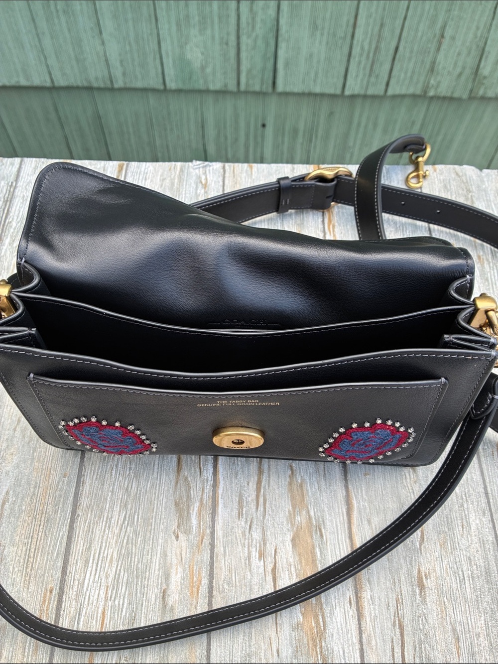 Coach Tabby Shoulder Bag 26 With Embroidered Americana Roses Purse - Picture 9 of 13